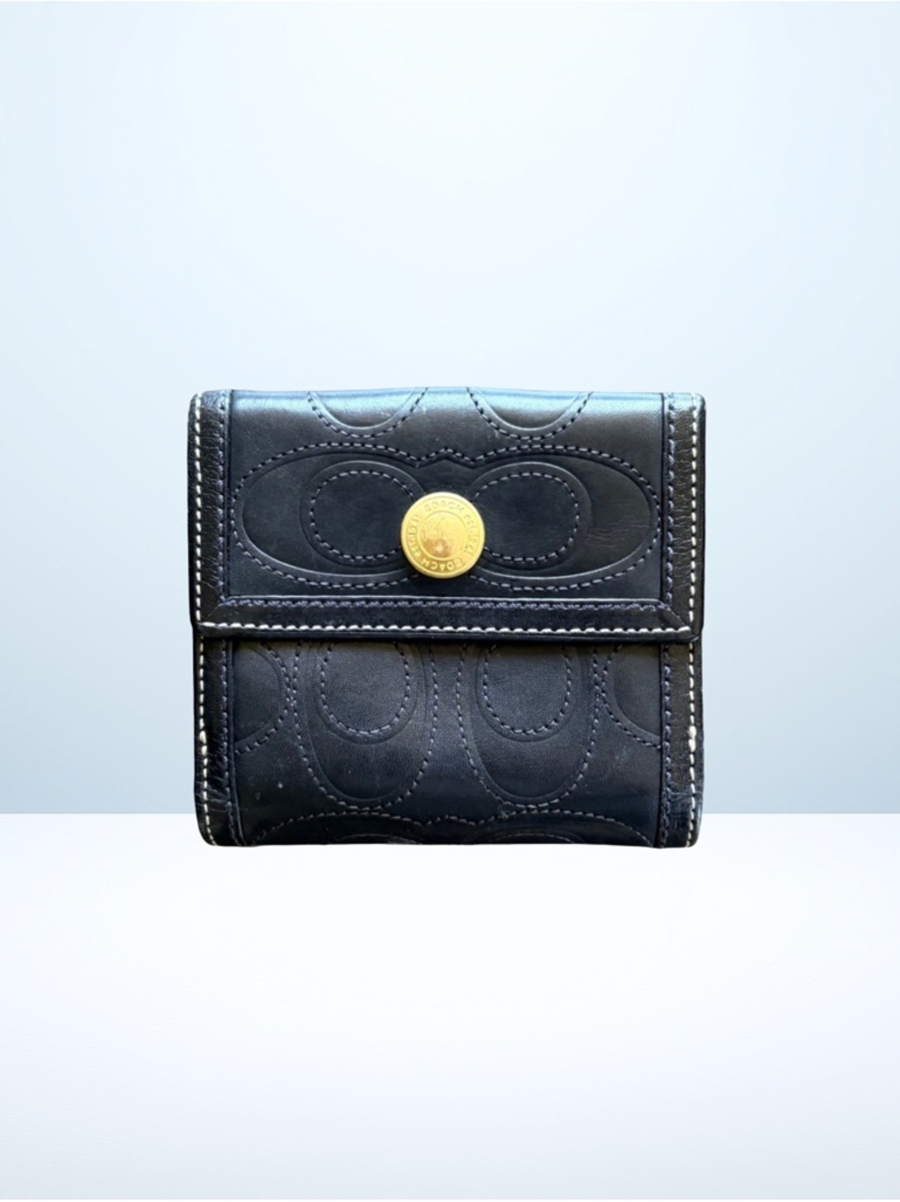 Coach 2007 Hampton Stitched Embossed TriFold Wallet